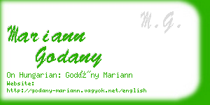 mariann godany business card